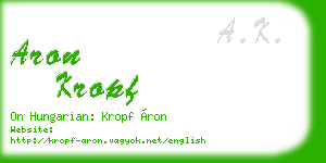 aron kropf business card